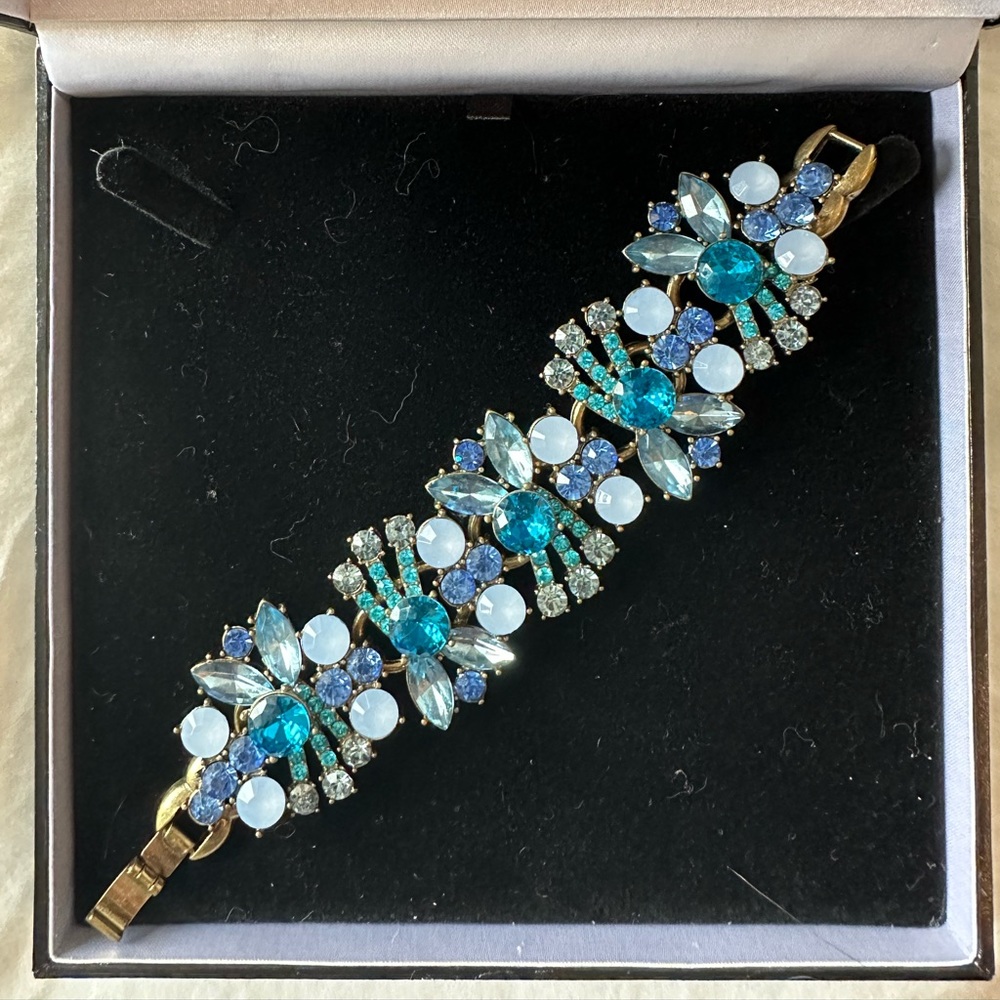Custom crystal bracelet antique gold finish